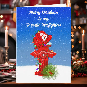 Cartão Feliz Natal ao meu Bombeiro Favorito