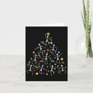 Cartão Feliz Natal Árvore Dançando Esqueleto Engraçado Ha