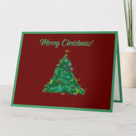 Cartão Feliz Natal Árvore Moderna e Bonita