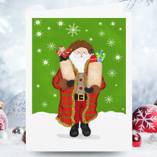 Cartão Feliz Natal Bartender Papai Noel com Liquidez