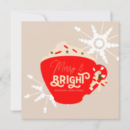 Cartão Feliz Natal Brilhante Chocolate Vermelho Floco de 