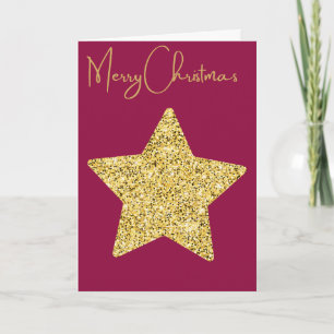 Cartão Feliz Natal, brilhante Natal nas Estrelas Glitter