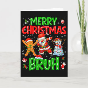 Cartão Feliz Natal Bruh Dabbing Papai Noel Xmas Menino