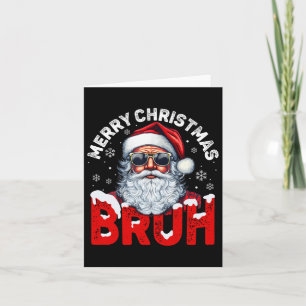 Cartão Feliz Natal Bruh Funny Papai Noel Retro Men W
