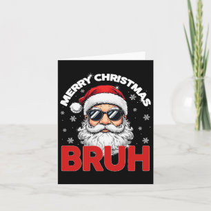 Cartão Feliz Natal Bruh Funny Papai Noel Retro Men W