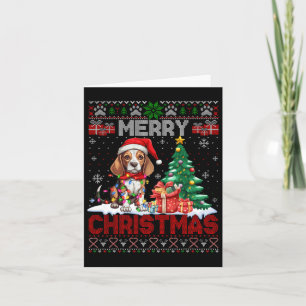 Cartão Feliz Natal Cachorro de Beagle Sobrevivendo ao Xma