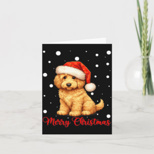 Cartão Feliz Natal Cachorro Goldendoodle Fofo Natal Feio