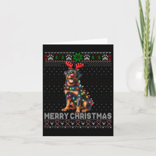 Cartão Feliz Natal Cachorro Rottweiler Cachorro Feio