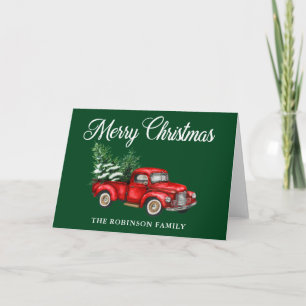 Cartão Feliz Natal - Cama Vermelha de Caminho Vermelho
