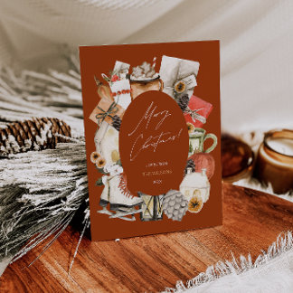 Cartão Feliz Natal, Cartão de ilustração de Férias