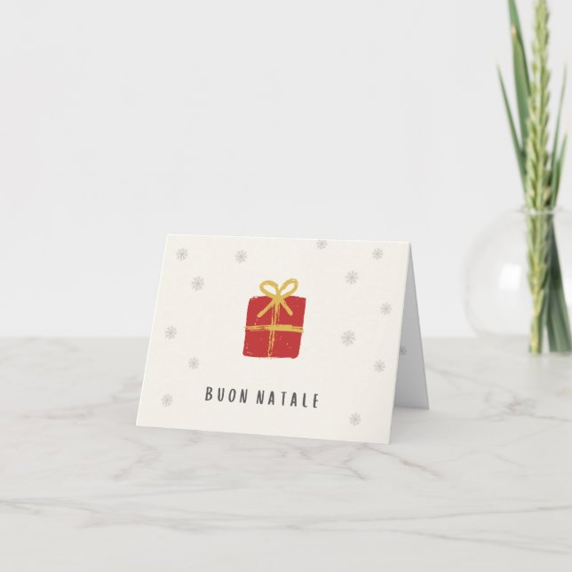 Cartão Feliz Natal (cartão de Natal) Natal italiano (Frente)