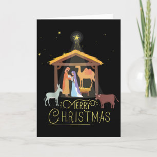 Cartão Feliz Natal - Cena de Natal Estrela do Norte - Beb