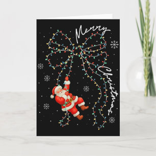 Cartão Feliz Natal Chapéu Vermelho do Papai Noel Rena Nat