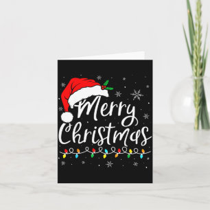Cartão Feliz Natal Chapéu Vermelho do Papai Noel Rena Nat