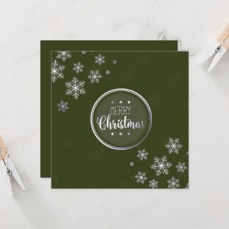 Cartão Feliz Natal Círculo Flocos de Neve