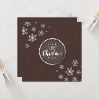 Cartão Feliz Natal Círculo Flocos de Neve