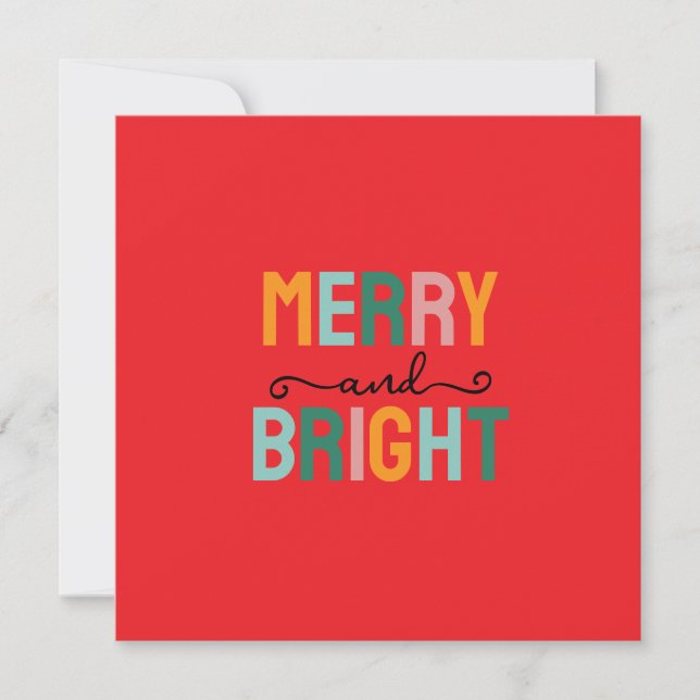 Cartão Feliz Natal Clássico Minimalista Simples (Frente)
