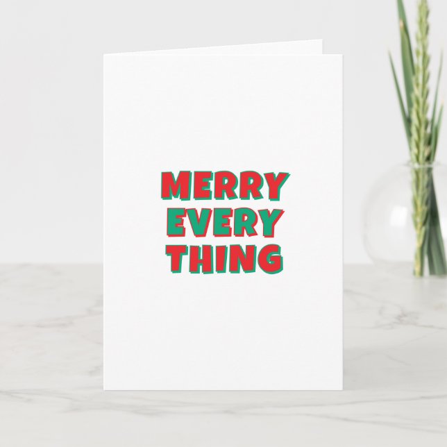 Cartão Feliz Natal Clássico Único Minimalista Simples (Frente)