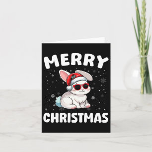 Cartão Feliz Natal Coelhinho Feliz Natal Engraçado Garota