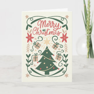 Cartão Feliz Natal com uma Árvore