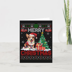 Cartão Feliz Natal Corgi Dog Lovers Família Feia Xmas