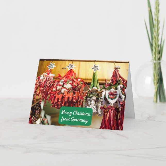 Cartão Feliz Natal da Alemanha - Ornamentos Alemães (Frente)