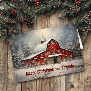Cartão Feliz Natal da Virgínia Winter Barn Card