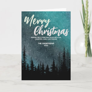 Cartão Feliz Natal Dark Night Holiday