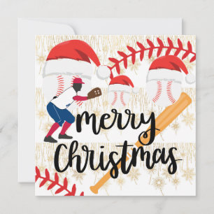 Cartão Feliz Natal de Beisebol