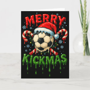 Cartão Feliz Natal de chute de futebol Doce de Natal de C