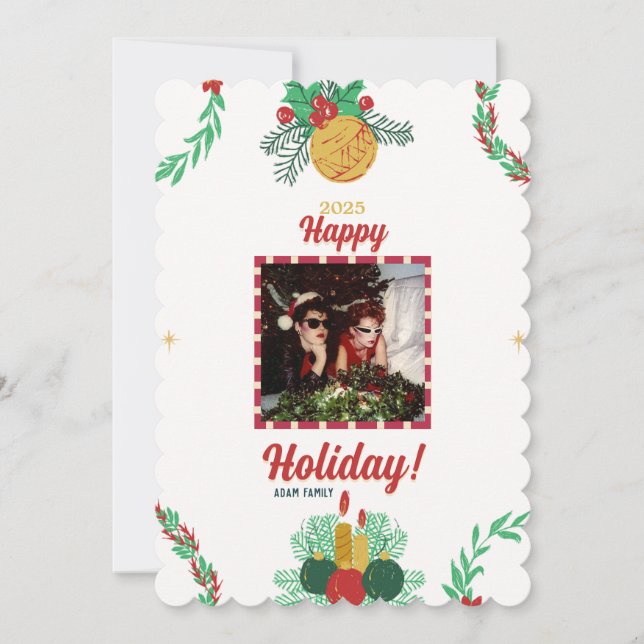 Cartão Feliz Natal de Férias (Frente)