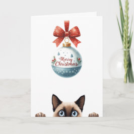Cartão Feliz Natal de Gato Engraçado