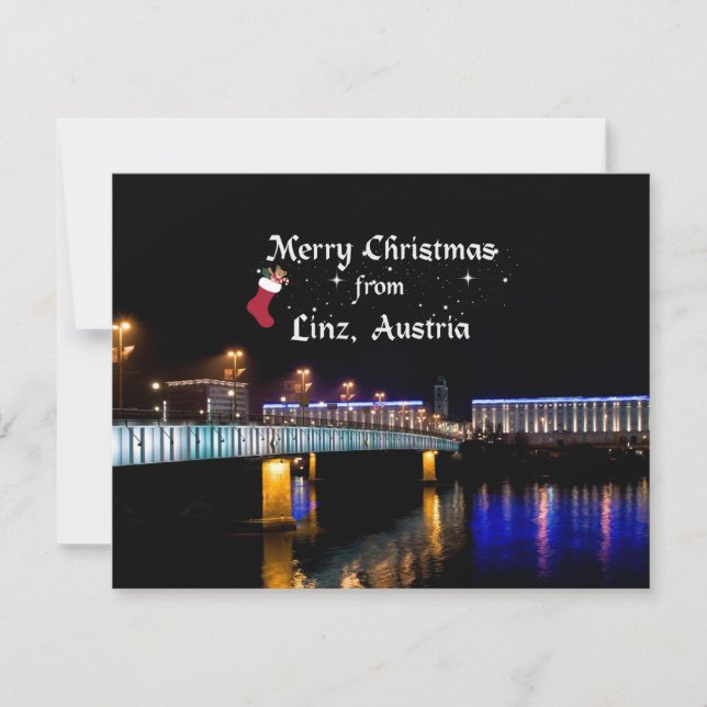 Cartão Feliz Natal de Linz, Áustria (Frente)