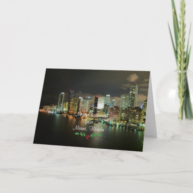 Cartão Feliz Natal de Miami, Flórida (Frente)