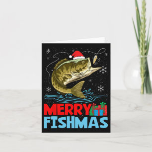 Cartão Feliz Natal de Peixes Férias de Pesca 