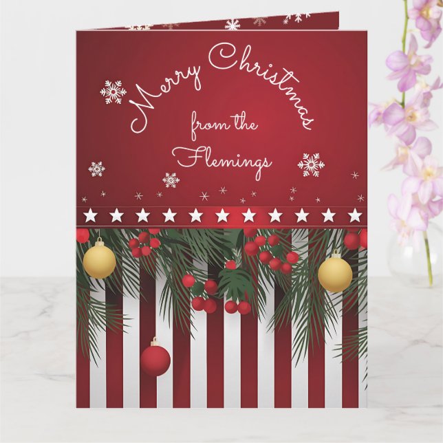 Cartão Feliz Natal de (sua família) (Orquídea)