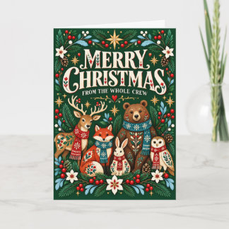 Cartão Feliz Natal de Toda a Equipe Woodland Folk