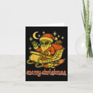 Cartão Feliz Natal Do Papai Noel Alien e Seu Sl Cósmico