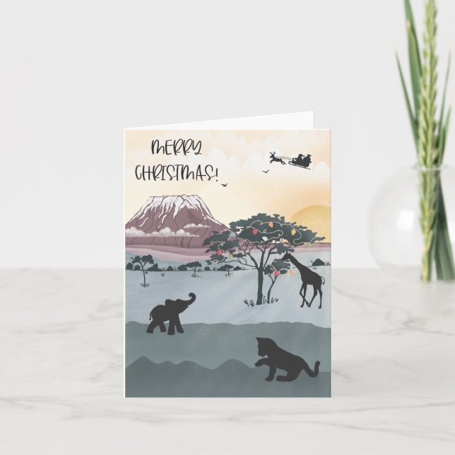 Cartão Feliz Natal do Quênia (Frente)