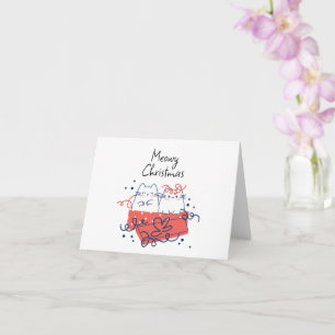 Cartão Feliz Natal Dois Gatos num Vazio