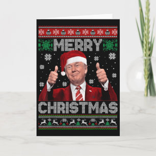 Cartão Feliz Natal Donald Trump Papai Noel Família Xmas U