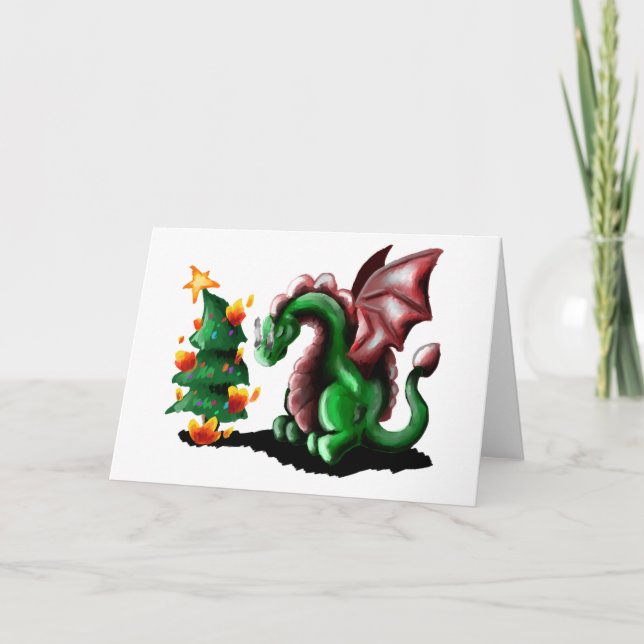 Cartão Feliz Natal Dragão (Frente)