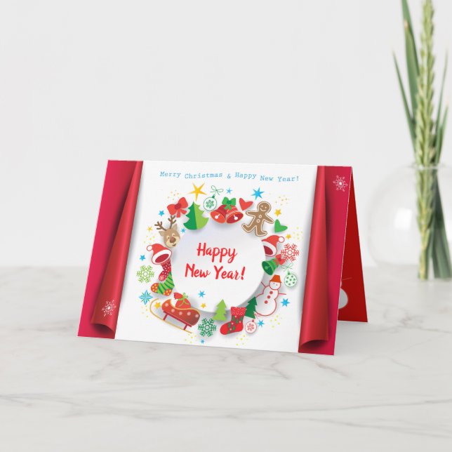 Cartão Feliz Natal e Feliz Ano Novo! XMAS (Frente)