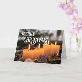 Cartão Feliz Natal elegante guirlanda de Natal velas