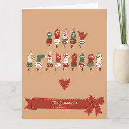 Cartão Feliz Natal em ASL Confortável Personalizado
