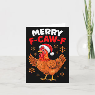 Cartão Feliz Natal Engraçado Papai Noel Galinha 