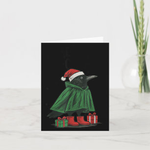 Cartão Feliz Natal F-caw-f Engraçado Corvo Preto Feliz Na