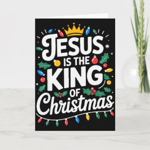 Cartão Feliz Natal Família Correspondente Jesus É Rei De