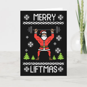Cartão Feliz Natal Feio de Treino de Natal Xmas Academia