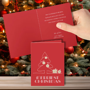 Cartão Feliz Natal Feriado Vermelho da Árvore